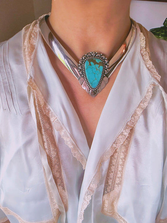 Heirloom Sonoran Turquoise Choker Necklace