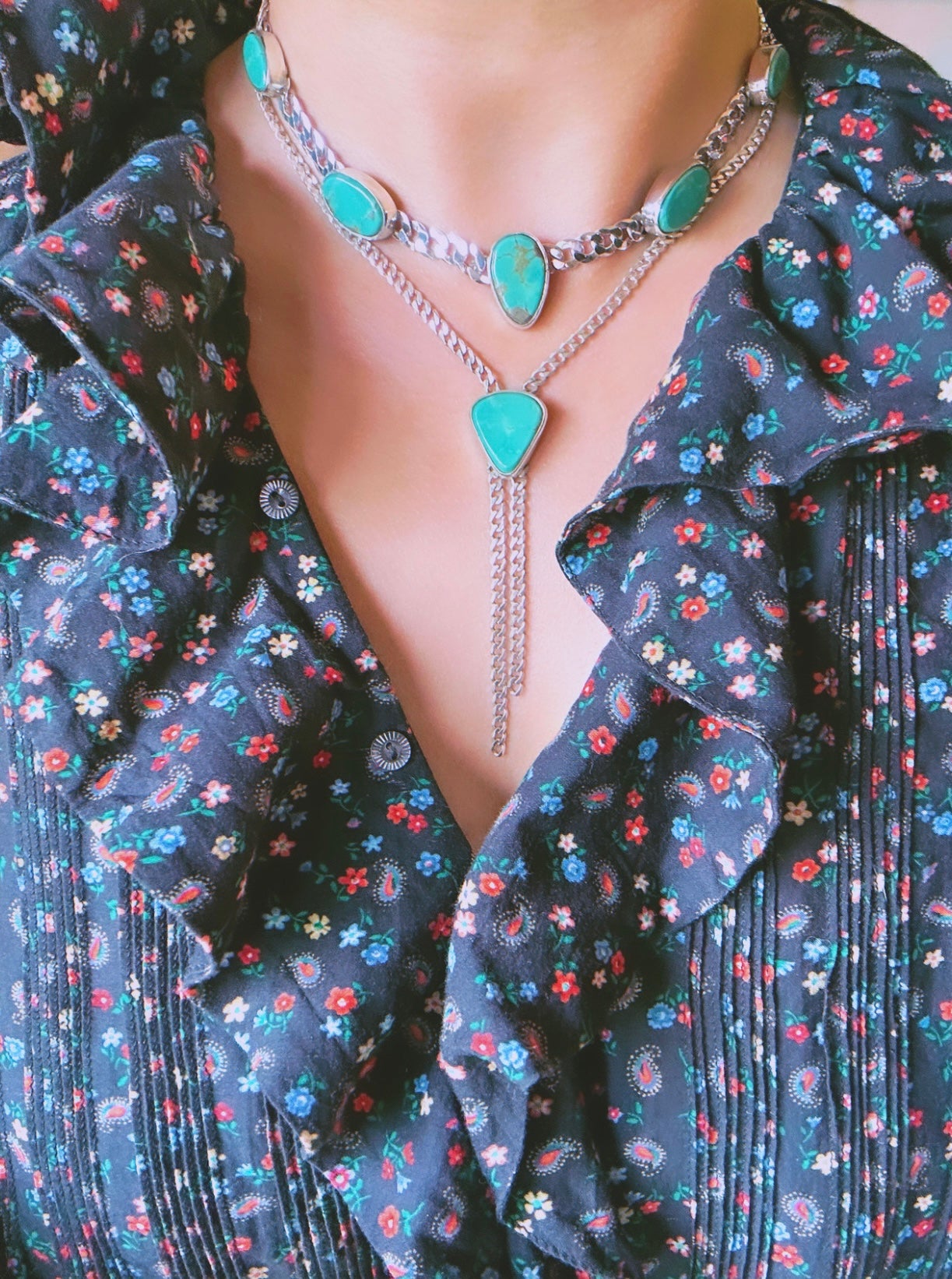 5 Stone Necklace with Mina Maria turquoise