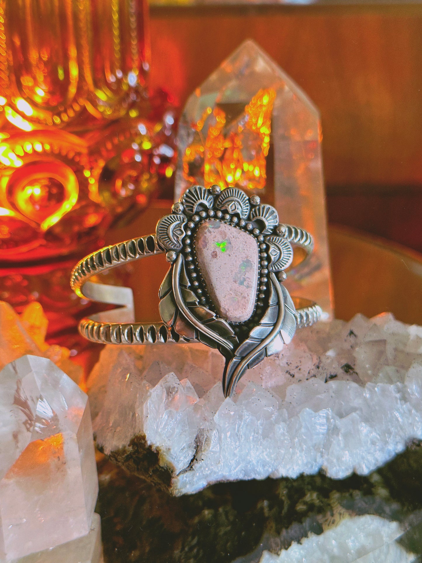 Early Access for Monica ONLY pink fire opal cuff