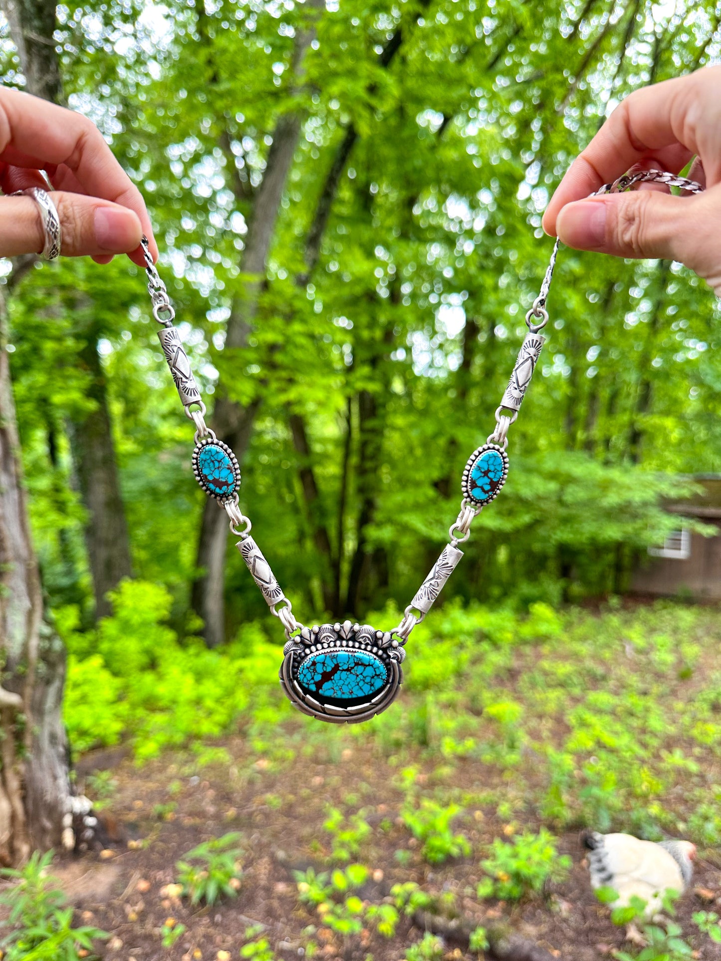 Heirloom Egyptian Turquoise Necklace with Kinetic Links