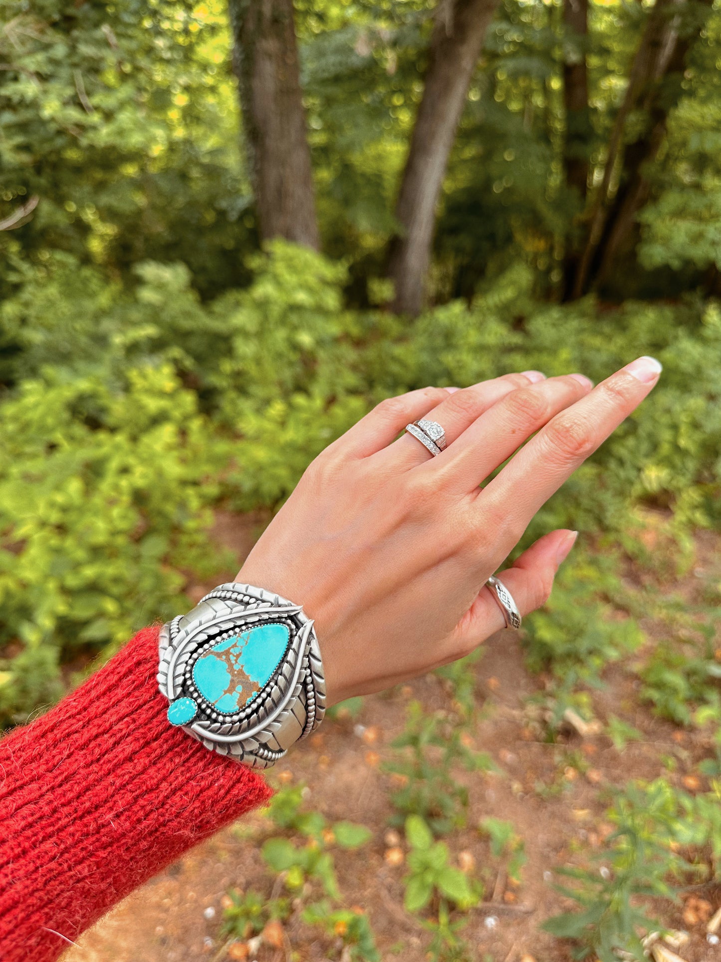 Halcyon Heirloom Botanical Cuff with Sonoran Turquoise