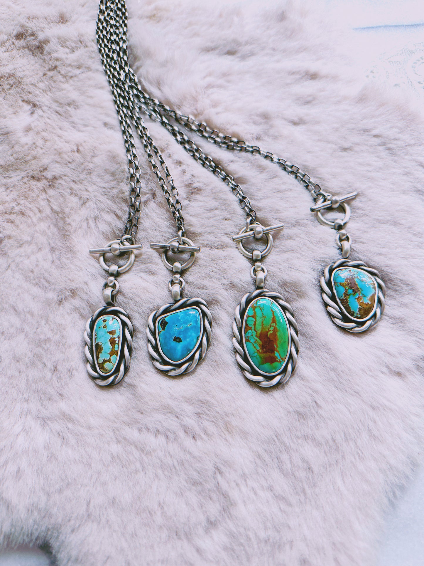 Gorgeous Iron Maiden Shield Turquoise Toggle Necklace