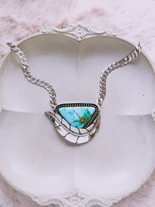 Incredible Royston Turquoise Botanical Statement Necklace