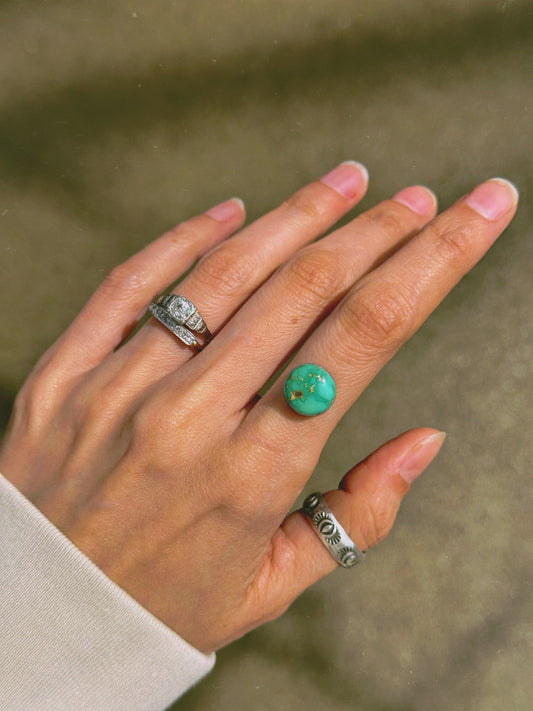 No. 5 Emerald Valley Turquoise Scalloped Ring - Choose your Size