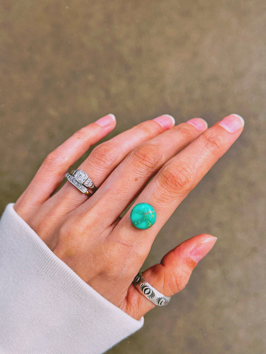 No. 10 Emerald Valley Turquoise Scalloped Ring - Choose your Size