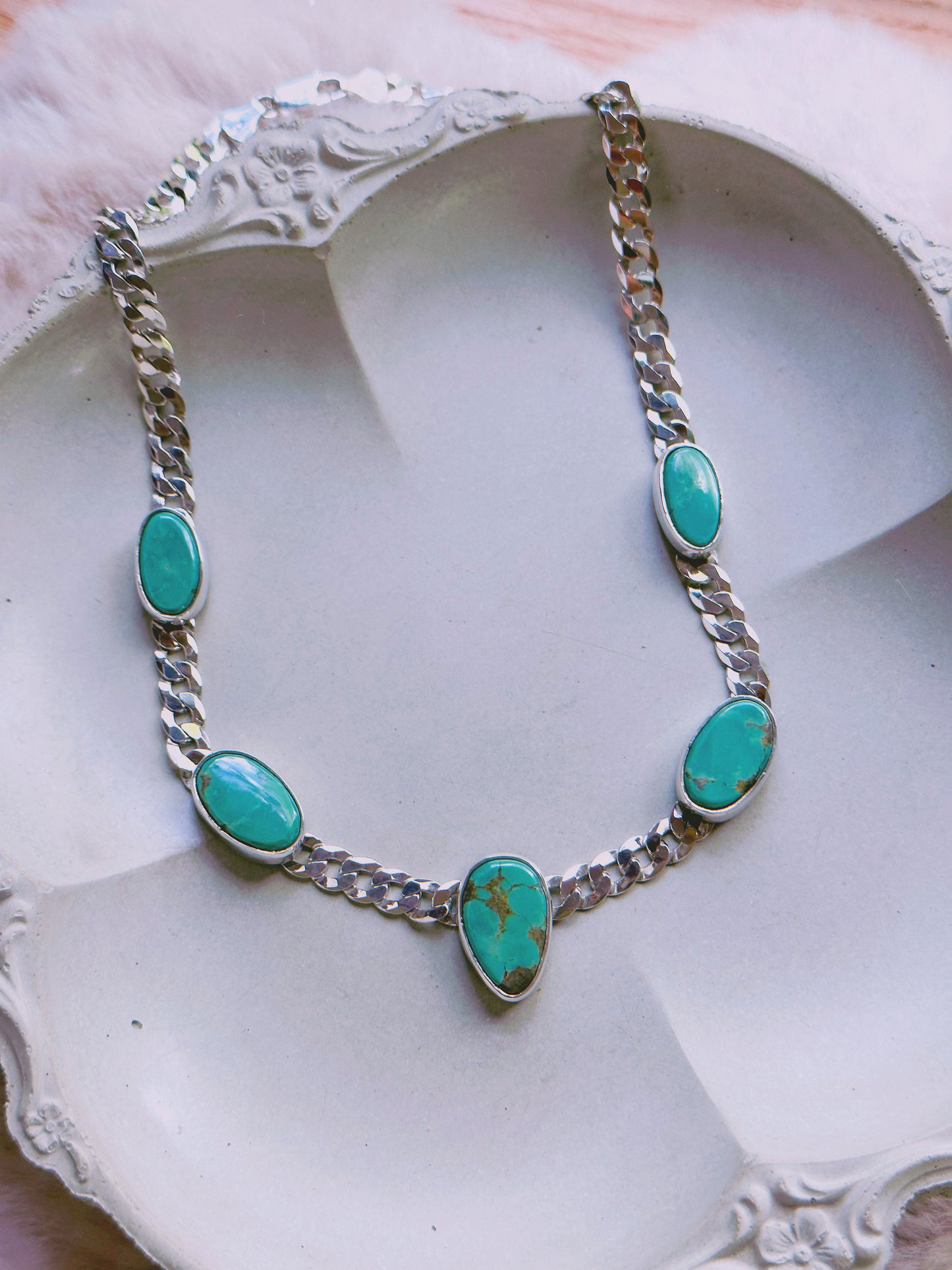 5 stone turquoise choker for Nikki ONLY