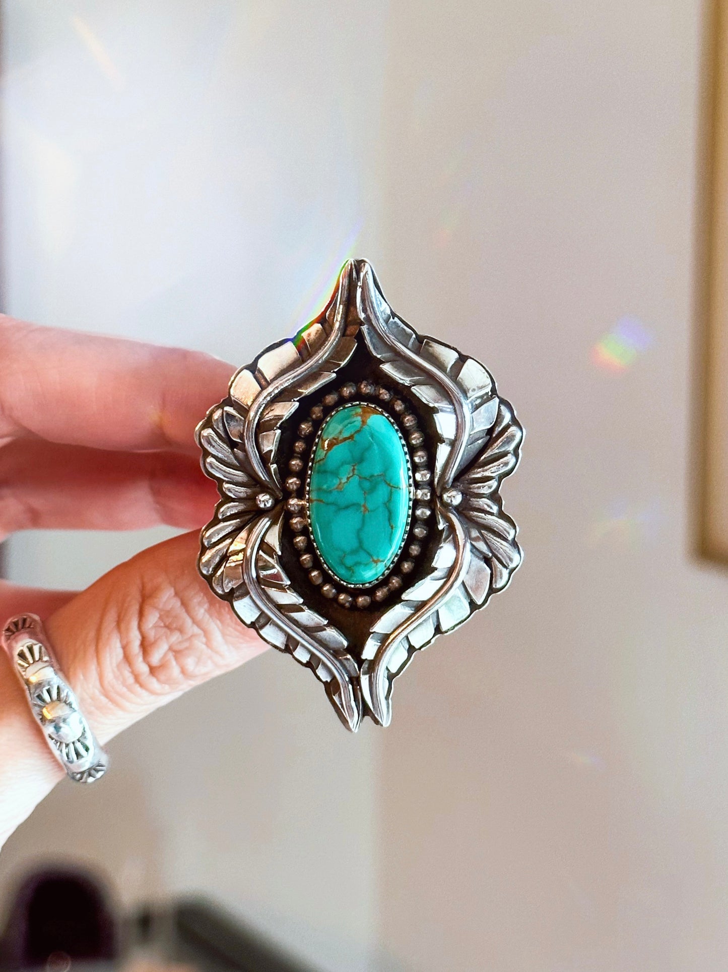 Botanical turquoise ring for Daisy ONLY