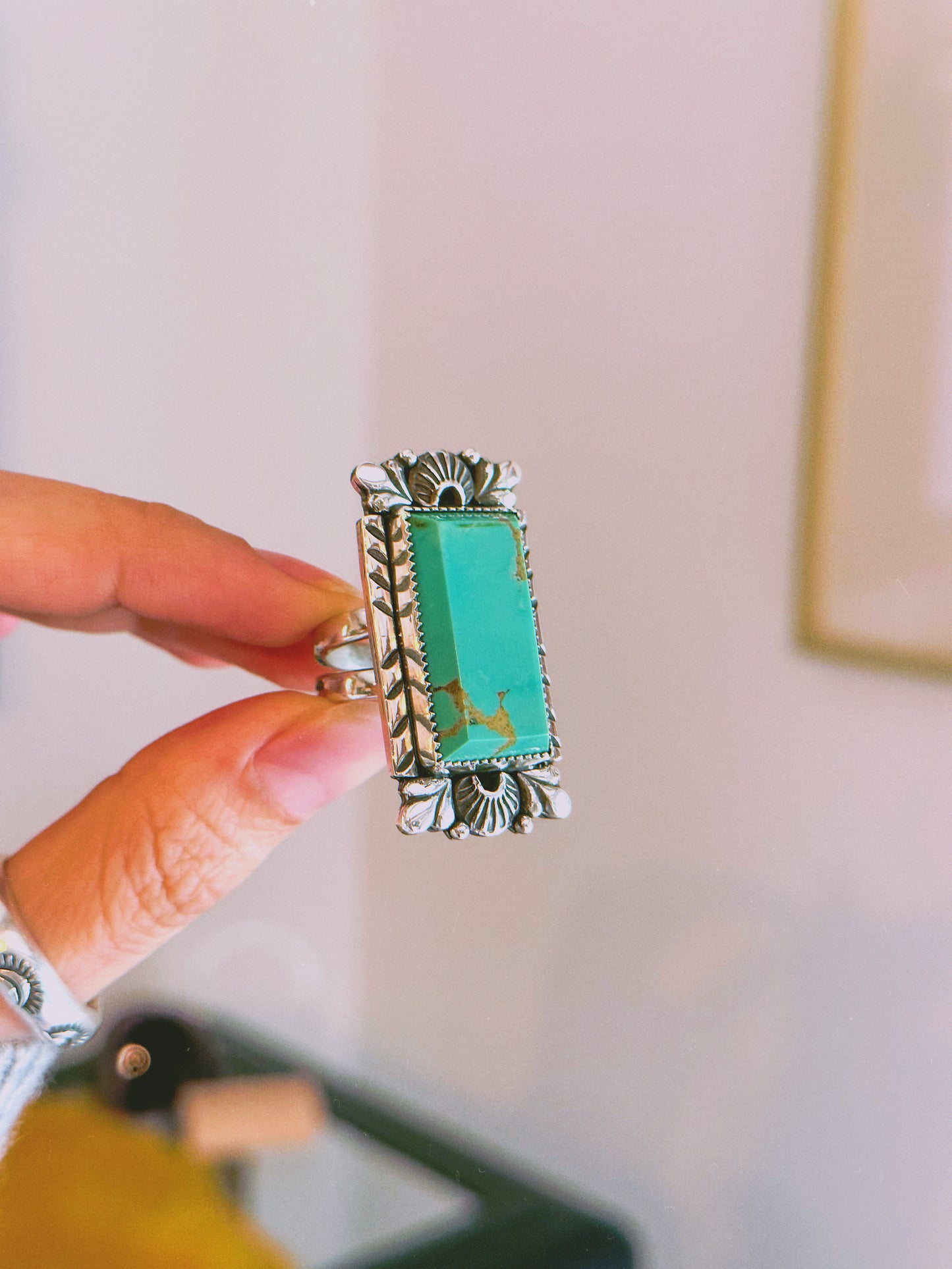Cheval Ring with Mina Maria turquoise SIZE 7
